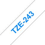 Brother-TZE-243-nastro-per-etichettatrice-Blu-su-bianco