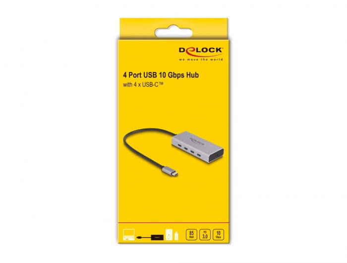 Delock-Hub-USB-USB-Type-C-da-10-Gbps-con-4-prese-USB-Type-C--1-x-USB-Type-C