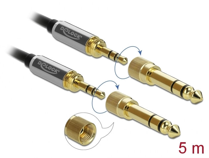 Delock-Cavo-jack-da-35-mm-3-pin-maschio-a-maschio-con-adattatore-a-vite-5-m