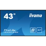 Iiyama Diagonale 425"/108cm  Auflsung 1920x1080 169  Helligkeit 350cd/m  Kontrast 12001 (typisch