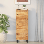 vidaXL Credenza con 3 Ante 40x33x110 cm Legno Massello Mango e Ferro