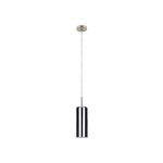 Lampadario-Industrial-Selvino-1-Luce-Acciaio-Grigio-Opaco-Diffusore-Nero