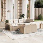 vidaXL Set Divani da Giardino 11 pz con Cuscini Beige in Polyrattan