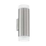 Eglo Applique Moderna Da Esterno Riga-Led 2 Luci Acciaio Inox Grigio