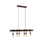 Eglo Lampadario Industrial Townshend 4 6 Luci Acciaio Marrone Invecchiato