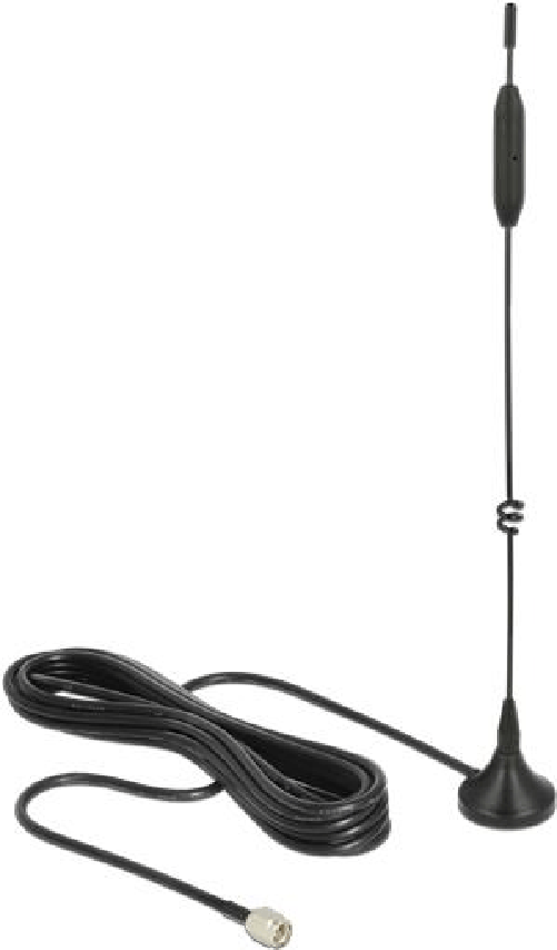 Delock-Antenna-LTE---GSM---UMTS-Spina-SMA-3---5-dBi-fissa-omnidirezionale-con-supporto-magnetico-e-cavo-di-collegamento