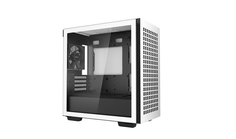 DeepCool-CH370-WH-Mini-Tower-Bianco--DeepCool-CH370-WH-White-Mini-Tower-Chassis-w--Tempered-Glass-Window-1x-120mm-Fan-2x