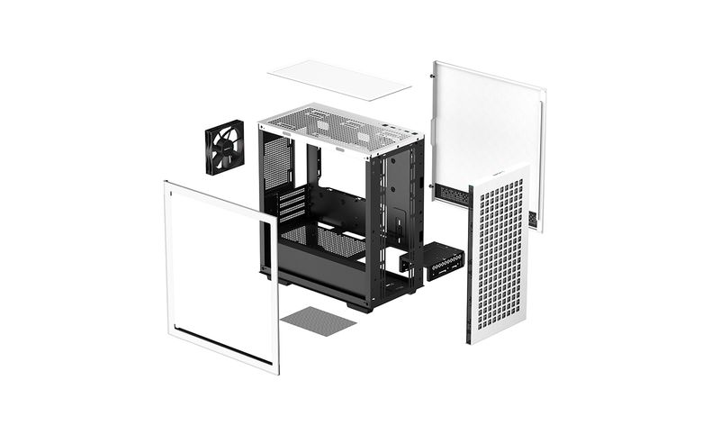 DeepCool-CH370-WH-Mini-Tower-Bianco--DeepCool-CH370-WH-White-Mini-Tower-Chassis-w--Tempered-Glass-Window-1x-120mm-Fan-2x