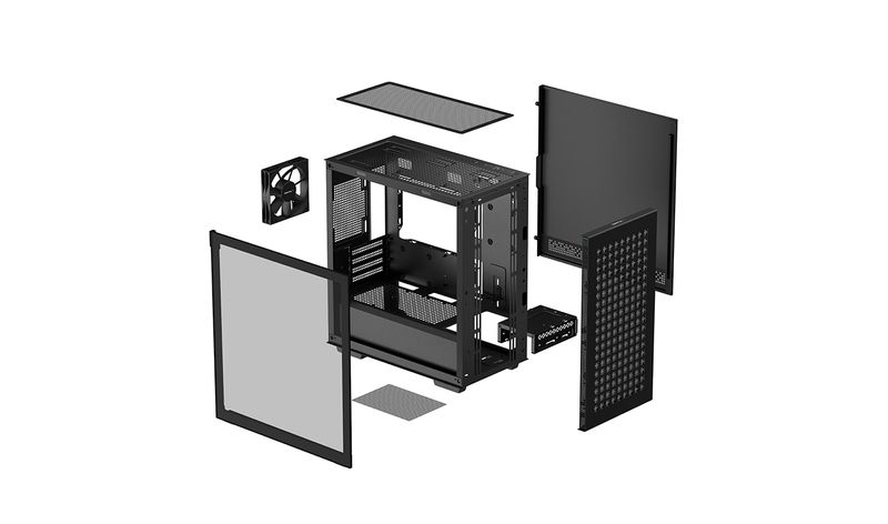 DeepCool-CH370-Mini-Tower-Nero--DeepCool-CH370-Black-Mini-Tower-Chassis-w--Tempered-Glass-Window-1x-120mm-Fan-2x-USB-3.0