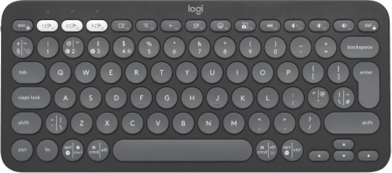 Logitech-Pebble-Keys-2-K380s-tastiera-Universale-RF-senza-fili--Bluetooth-QWERTY-Inglese-UK-Grafite