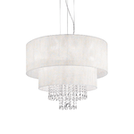 Ideal Lux Lampadario Classico Opera Vetro,Tessuto,Cristalloistallo Bianco 6 Luci E27