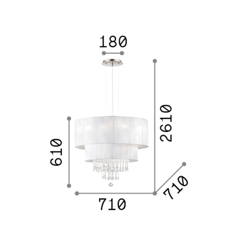 Lampadario-Classico-Opera-VetroTessutoCristalloistallo-Bianco-6-Luci-E27