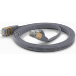 Wantec Flaches CAT6A FTP Patchkabel - 0,2 m - Cat6a - F/UTP (FTP) - RJ-45 - RJ-45 - Grau (7072)