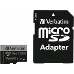 Verbatim 47045 memoria flash 256 GB MicroSDXC UHS-I Classe 10 (Verbatim PRO MicroSDXC 256GB inc Adapter)