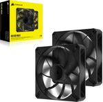 Corsair-RS140-MAX-14cm-PWM-Thick-Case-Fans-x2-30mm-Thick-Magnetic-Dome-Bearing-1600-RPM-Liquid-Crystal-Polymer-Construct