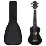 vidaXL Set Ukulele Soprano con Borsa per Bambini Nera 23"