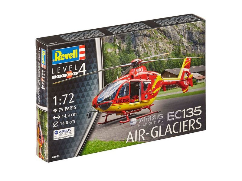 Revell-Airbus-Helicopters-EC135-AIR-GLACIERS---1-72---Montagesatz---DrehflA¼gler---EC135-AIR-GLACIERS---Passagierflugzeug