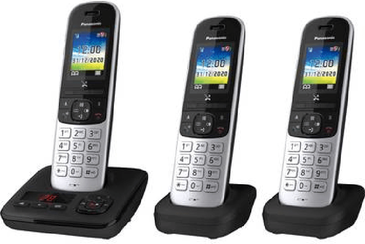 Telefono-cordless-Panasonic-con-AB-KX-TGH723GS-Trio---nero