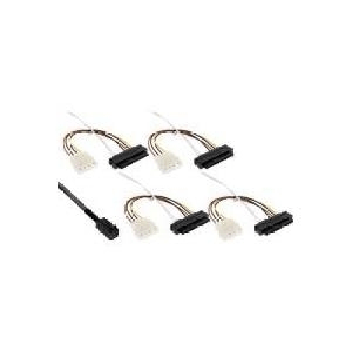 Cavo Mini SAS HD - SFF-8643 angolato a 4x SFF-8482  alimentazione - 1 m