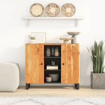 vidaXL Credenza con 2 Ante 90x33x75 cm in Legno Massello di Acacia