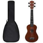 vidaXL Set Ukulele Soprano con Borsa per Bambini Legno Scuro 23"