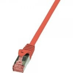 Logilink Cavo di collegamento di rete RJ45 CAT 6 S/FTP 1x Spina RJ45 - 1x Spina RJ45 0.25 m rosso ignifugo (CQ2014S)