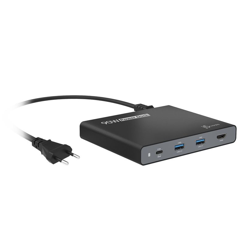 j5create-JCDP392-EN---Dock-da-viaggio-USB-C-integrate-a-90-W---UE--90W-BUILT-IN-USB-C-TRAVEL-DOCK-----EU-