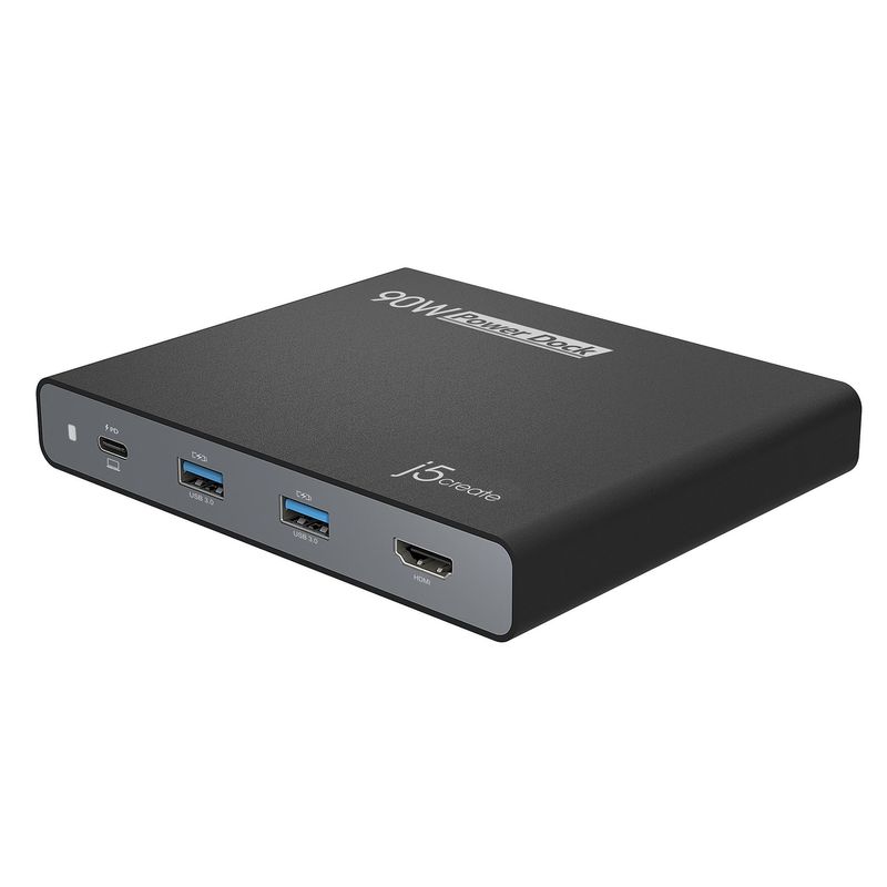 j5create-JCDP392-EN---Dock-da-viaggio-USB-C-integrate-a-90-W---UE--90W-BUILT-IN-USB-C-TRAVEL-DOCK-----EU-