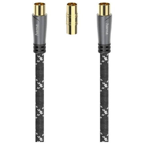 Hama-Cavo-antenna-M-F-con-adattatore-M-M-3-metri-120-dB-TPE-connettori-dorati-ferrite-nero