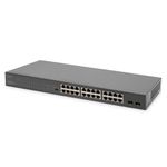 Digitus Switch PoE multimodale non gestito Gigabit 24 porte + 2 porte Gigabit SFP