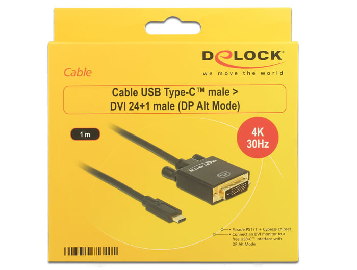 Anschlsse-1-x-USB-Type-C-Stecker--1-x-DVI-241-Stecker-mit-Schrauben--Chipsatz-Parade-PS171--Cypress--DVI-D--Single-Link-