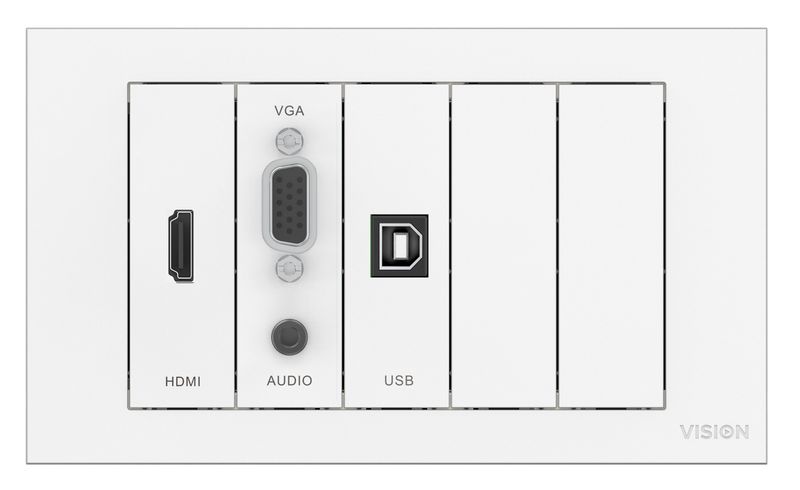 Vision-TC3-PK-presa-energia-Bianco--VISION-Techconnect-Modular-AV-Faceplate---LIFETIME-WARRANTY---Wall-Mounted-Module-Pa