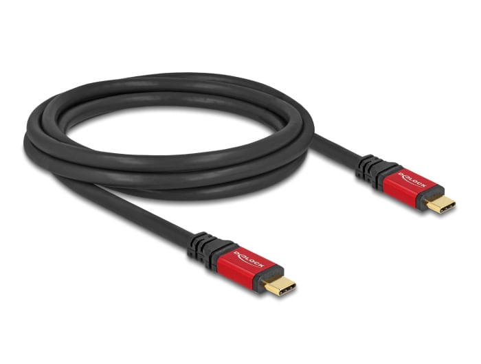 Delock-Cavo-USB-2.0-Spina-USB-Type-C-da-2-m-rosso-in-metallo