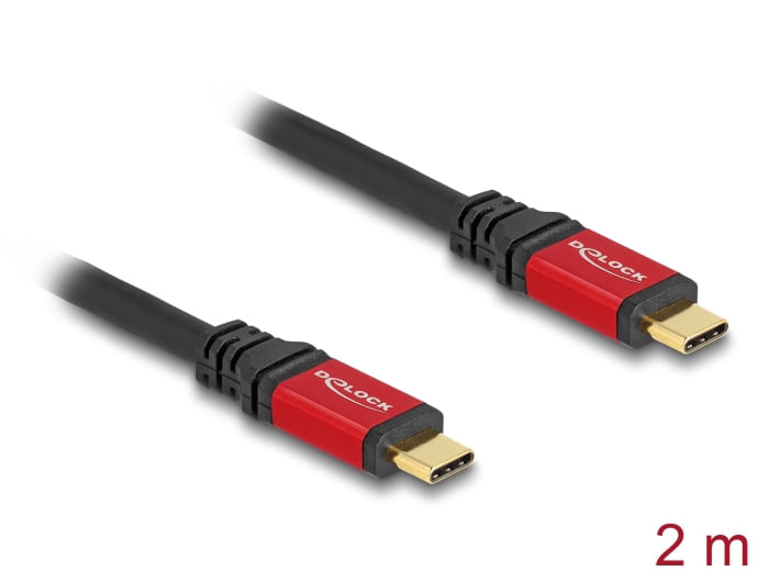 Delock-Cavo-USB-2.0-Spina-USB-Type-C-da-2-m-rosso-in-metallo