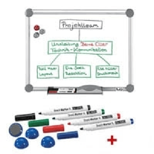 MAUL Lavagne Whiteboard 2000 grigia 60x45 cm 600 x 450 cm acciaio con rivestimento speciale bianco