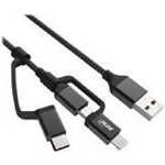 InLine Cavo USB 3 in 1 - Micro-USB-Lightning-USB-C - nero-alluminio - 15 m MFi