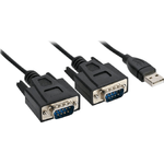 InLine Cavo adattatore seriale USB 2.0 a 2x da A a 2x SubD ST a 9 pin - 15 m