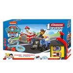 Carrera PAW Patrol Rennbahn mit Fahrzeugen von Chase und Marshall  Carrera FIRST  Mit Licht Sound und Musik  35 Meter