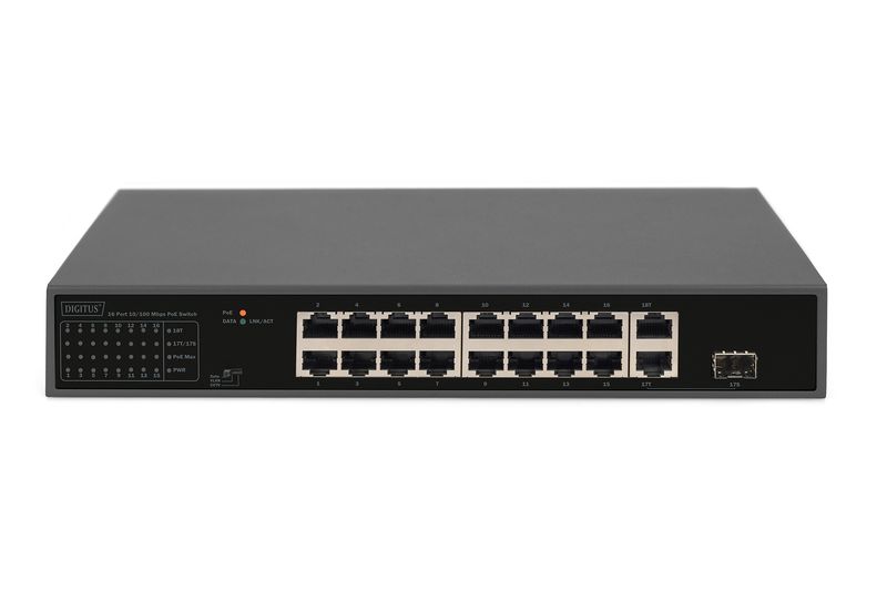 Switch-16-Porte-FE-PoE-2-GE-Uplinks--RJ45---SFP-