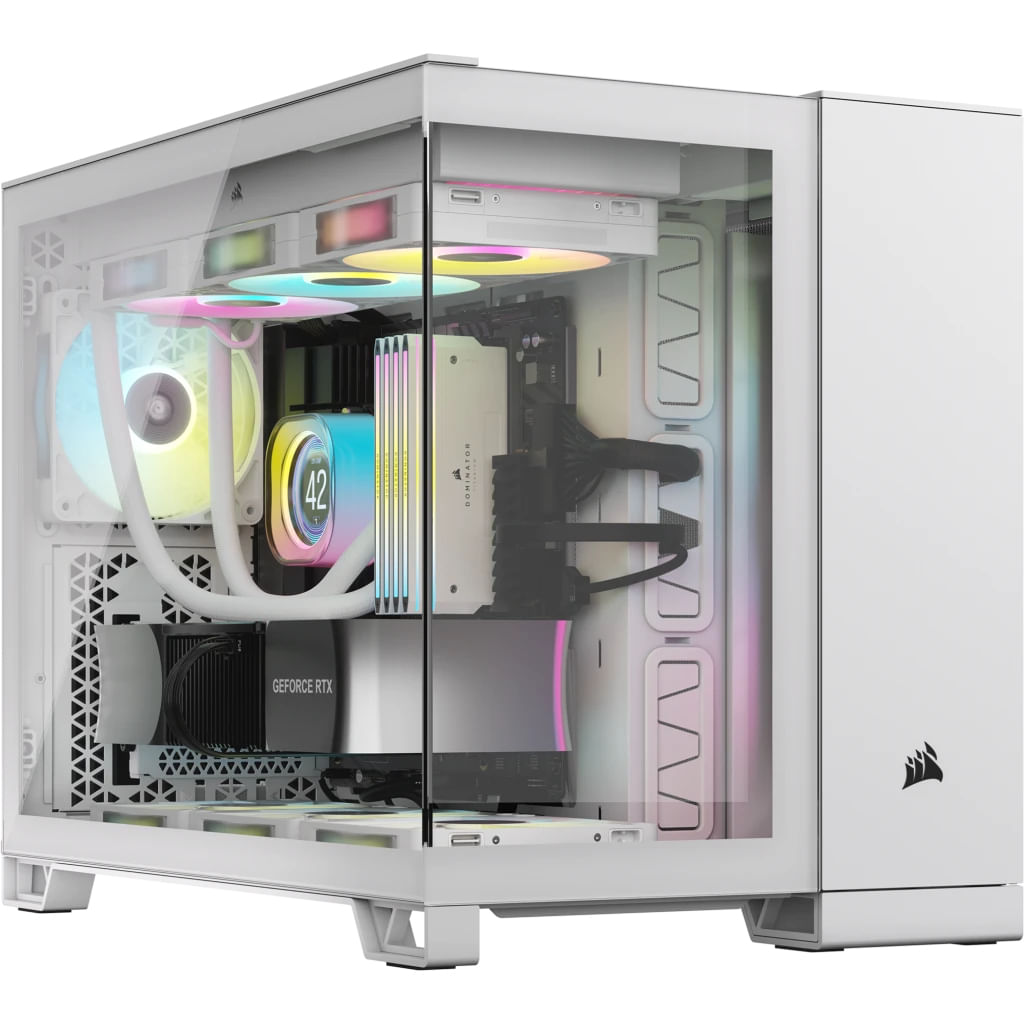 Corsair 2500X RGB Micro Tower Bianco (Corsair 2500X RGB Dual Chamber Gaming Case w/ Glass Side & Front Micro ATX 2x RGB