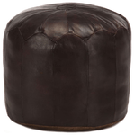 Pouf Marrone Scuro 40x35 cm in Vera Pelle di Capra