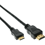 InLine Mini cavo HDMI ad alta velocit  - Connettore da A a C - zincato cont. - nero - 0 -3m