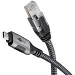 Goobay 70697 adattatore per inversione del genere dei cavi USB C RJ-45 Nero, Argento