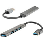 4Smarts Hub 4smarts 4in1 3x USB-A 2.0 1x USB-A 3.0 grigio siderale