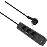 Ciabatta Helos ADVANCED 3 vie caricatore USB nero 15 m con interruttore