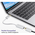 Cavo adattatore Helos spina DisplayPort/presa HDMI PREMIUM 4K argento