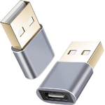 Adattatore Helos presa USB 2.0 Type-C/spina USB 2.0 PREMIUM grigio scuro