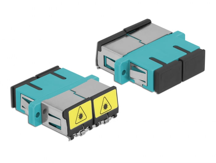 DeLOCK---Netzwerkkoppler---SC-multi-mode--W--bis-SC-multi-mode--W----Glasfaser---Duplex---OM3---Aquamarin--86895-