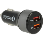 Navilock Adattatore Navilock USB DC 12-24V per auto  2 x USB Quickcharge 3.0