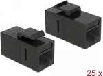 DeLOCK-Keystone-Module-RJ45-jack->-RJ45-jack-Cat.6-UTP---Modulare-Eingabe---RJ-45---Schwarz--Packung-mit-25---86629-